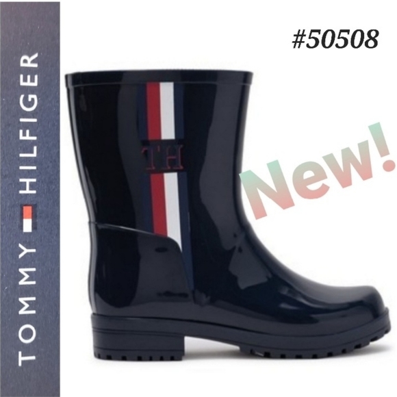Tommy Hilfiger Shoes - 🤍NEW! TOMMY HILFIGER pull-on Rain Boots Size 8M